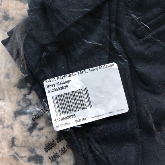 NWT LOFT Tie Waist Slim Pants, Navy - Picture 14 of 16